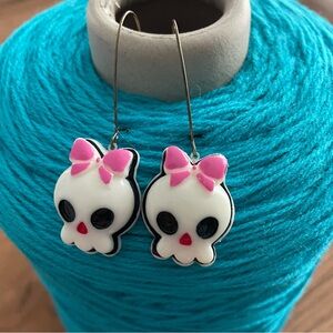Pink Skeleton Earrings